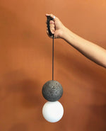Origo Cement & Sandstone Pendant – Industrial Glass Accent
