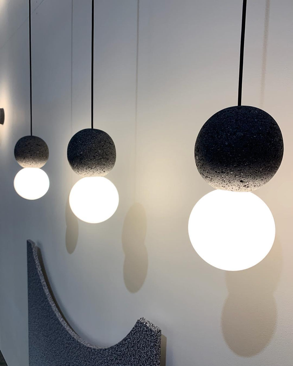 Origo Cement & Sandstone Pendant – Industrial Glass Accent