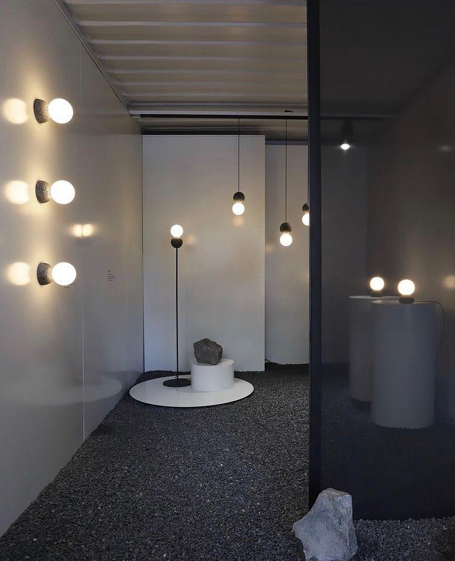 Origo Cement & Sandstone Pendant – Industrial Glass Accent