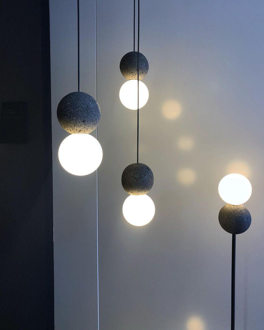 Origo Cement & Sandstone Pendant – Industrial Glass Accent