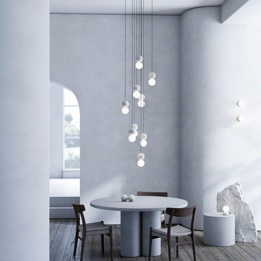Origo Cement & Sandstone Pendant – Industrial Glass Accent