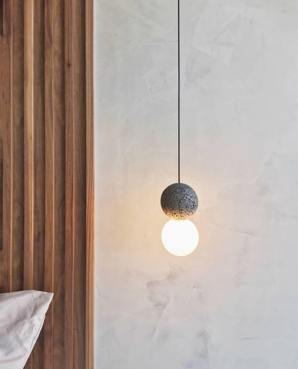 Origo Cement & Sandstone Pendant – Industrial Glass Accent
