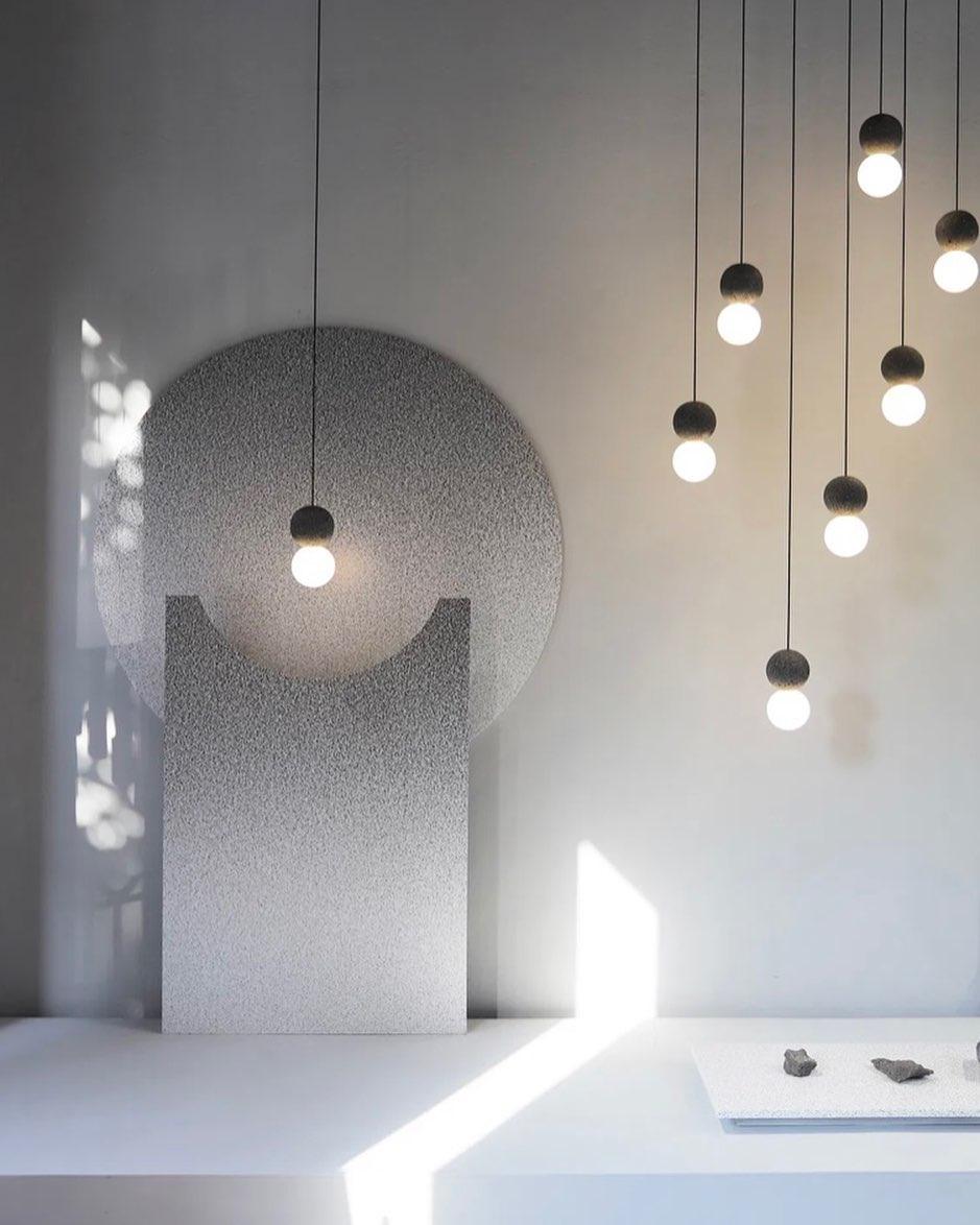 Origo Cement & Sandstone Pendant – Industrial Glass Accent