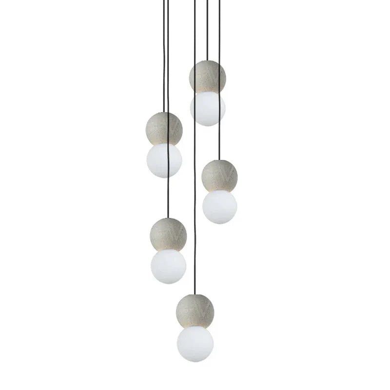 Origo Cement & Sandstone Pendant – Industrial Glass Accent
