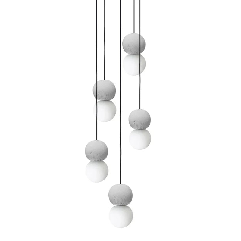 Origo Cement & Sandstone Pendant – Industrial Glass Accent