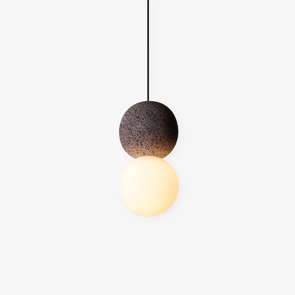 Origo Cement & Sandstone Pendant – Industrial Glass Accent