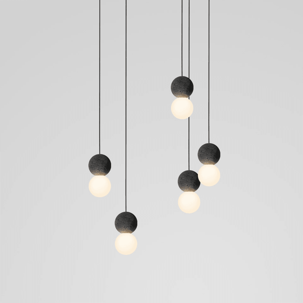 Origo Cement & Sandstone Pendant – Industrial Glass Accent