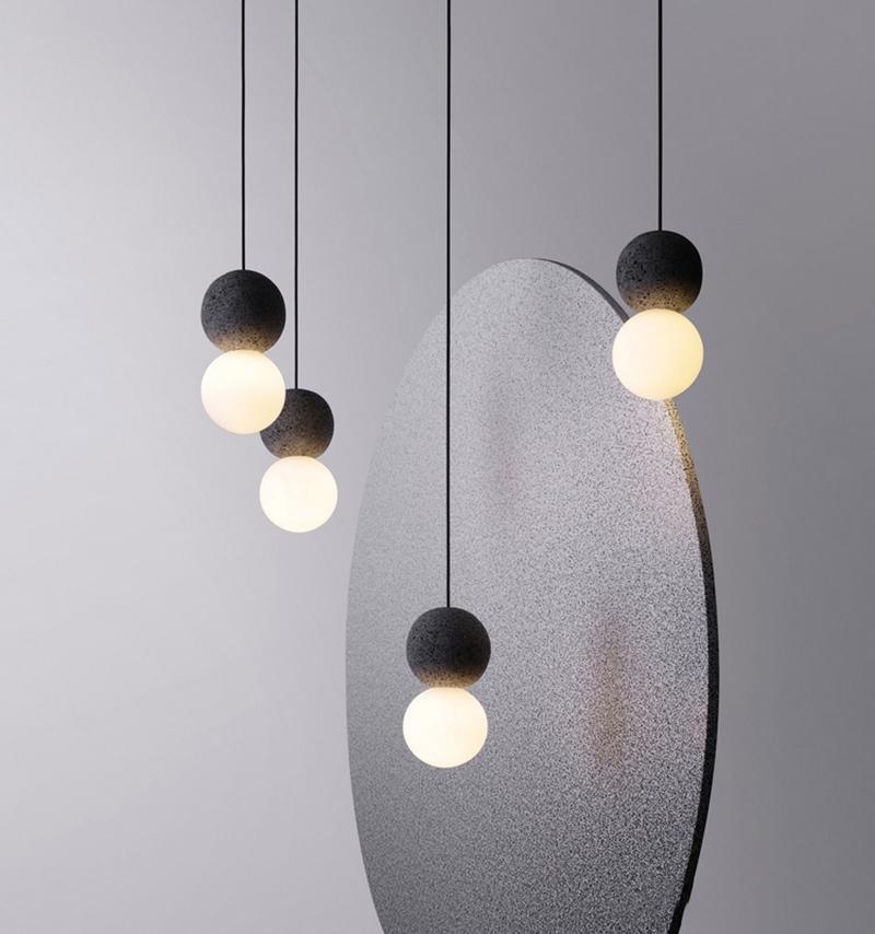 Origo Cement & Sandstone Pendant – Industrial Glass Accent