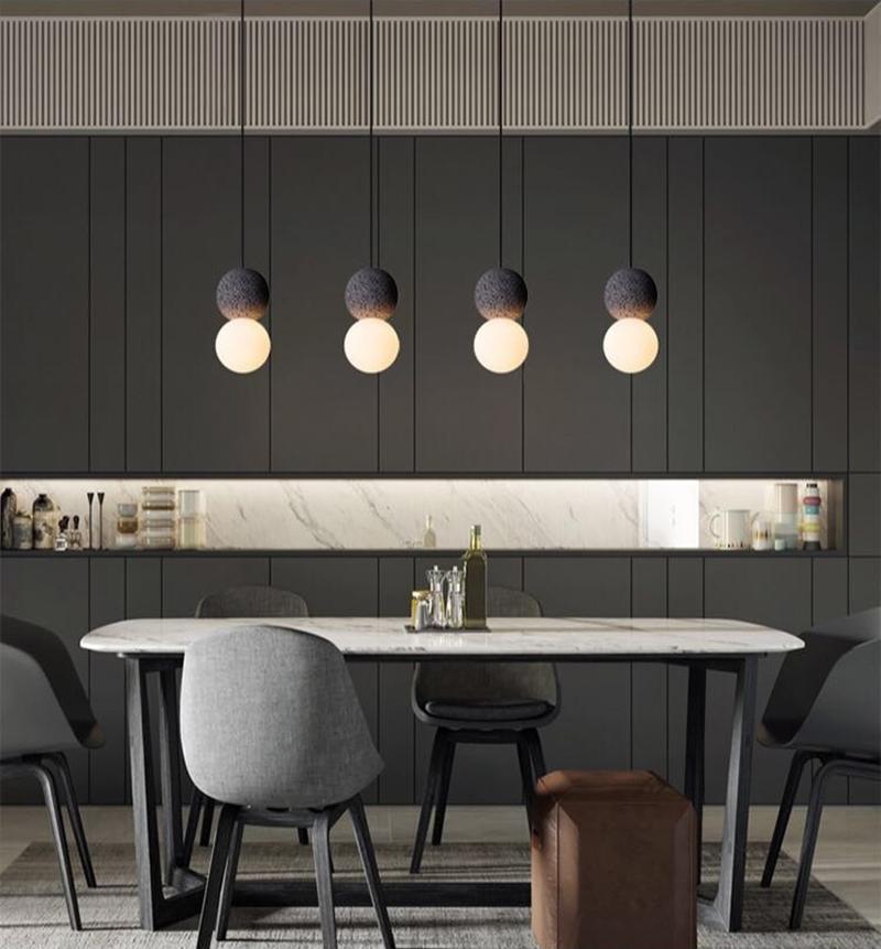 Origo Cement & Sandstone Pendant – Industrial Glass Accent