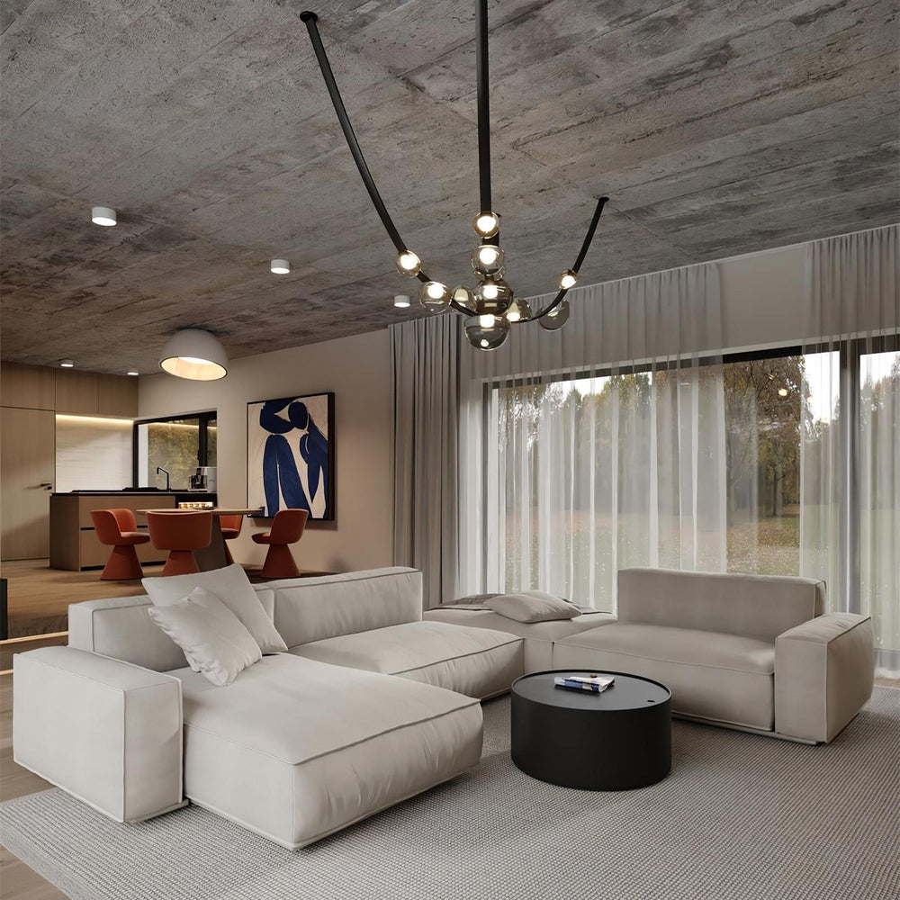 Orvyn Leather Arc Chandelier