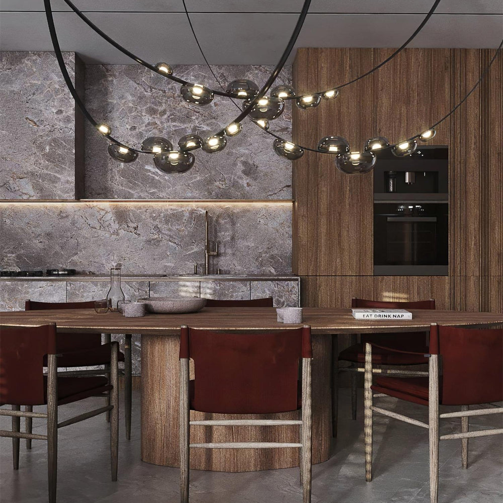 Orvyn Leather Arc Chandelier