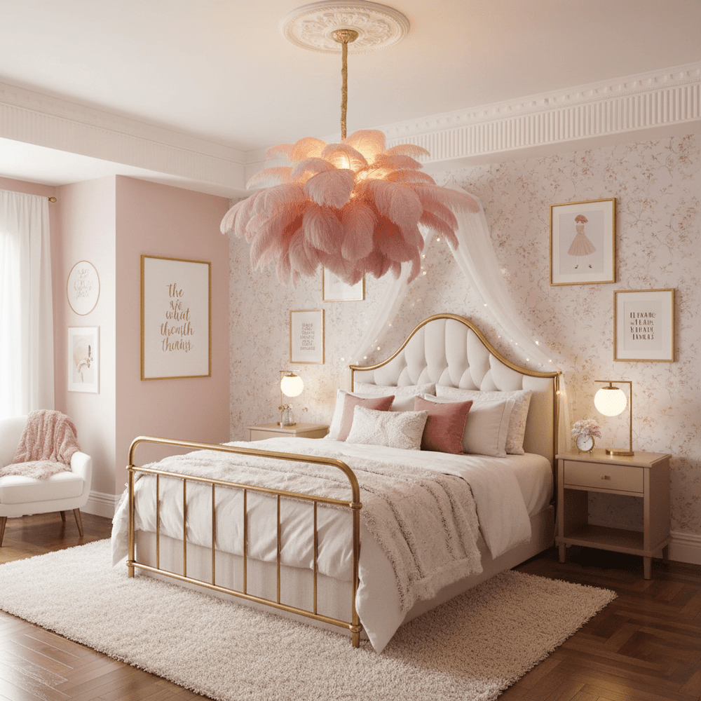Ostrich Feather Chandelier