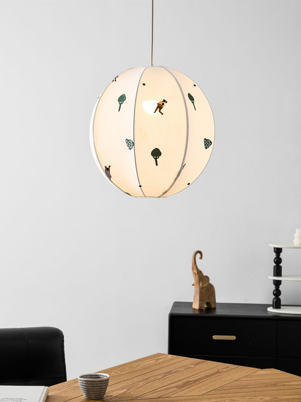 Park Embroidered Textile Pendant Lamp