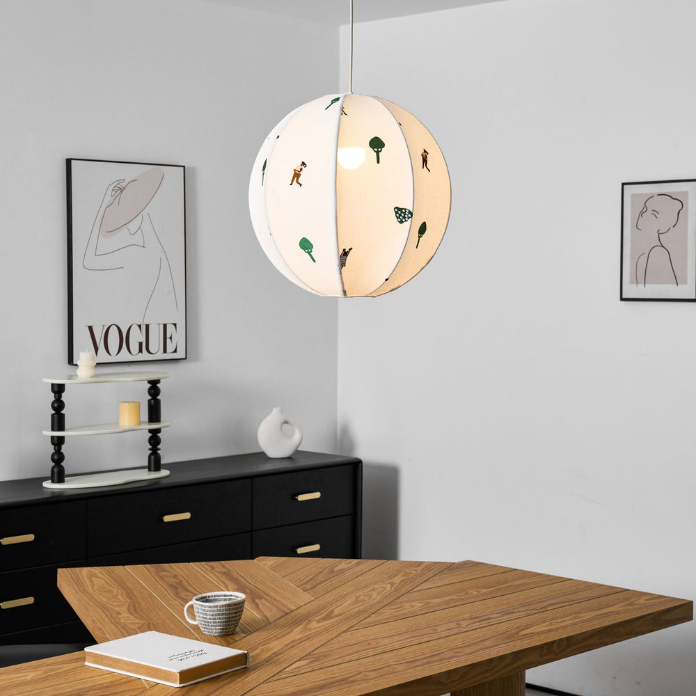 Park Embroidered Textile Pendant Lamp