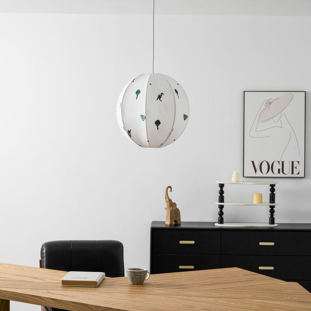 Park Embroidered Textile Pendant Lamp
