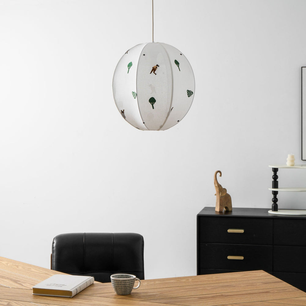 Park Embroidered Textile Pendant Lamp