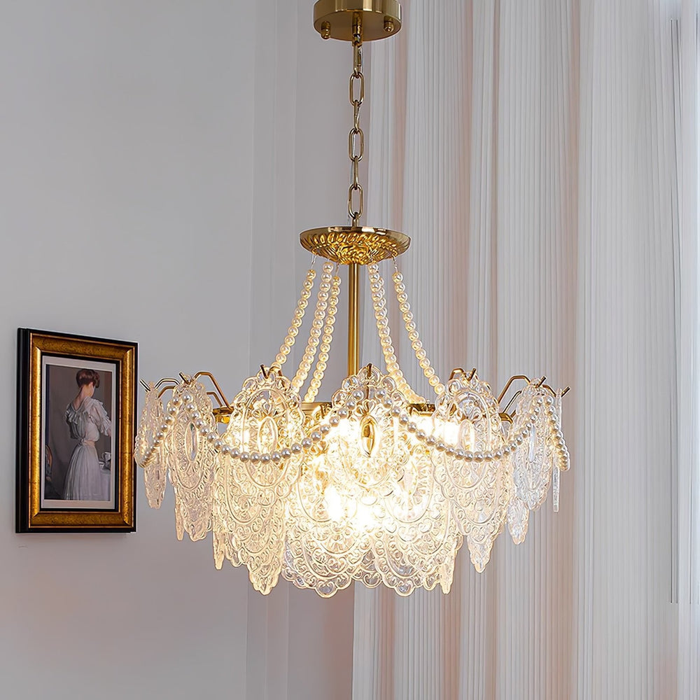Pearls Glass Chandelier