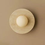 Pietraluna Round Stone Disc Wall Sconce