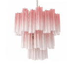 Pink Glass Tubes Chandelier
