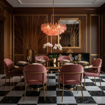 Pink Polygon Drop Chandelier