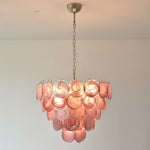 Pink Glass Disc Chandelier
