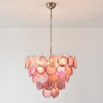 Pink Glass Disc Chandelier