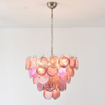 Pink Glass Disc Chandelier