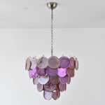 Pink Glass Disc Chandelier