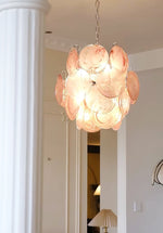 Pink Disc Glass Chandelier