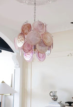 Pink Disc Glass Chandelier