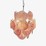 Pink Disc Glass Chandelier