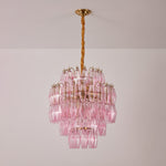 Pink Glass Prism Chandelier