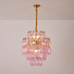 Pink Glass Prism Chandelier