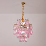 Pink Glass Prism Chandelier