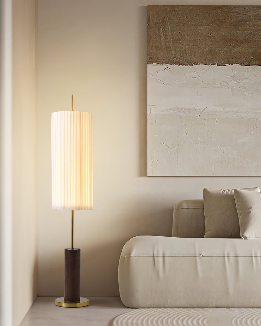 Pleated Cylinder Floor Lamp