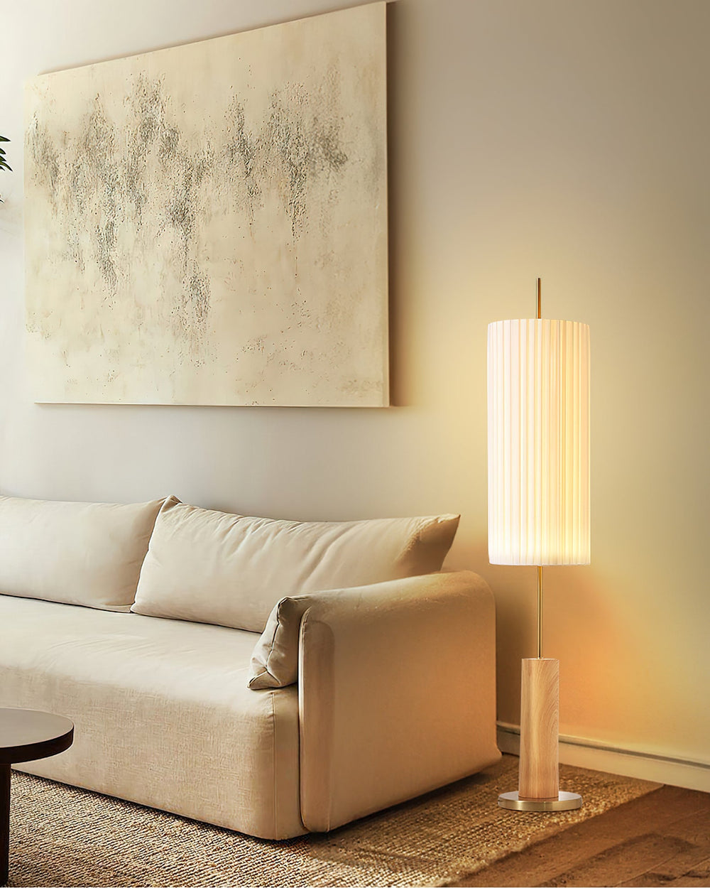 Pleated Cylinder Floor Lamp
