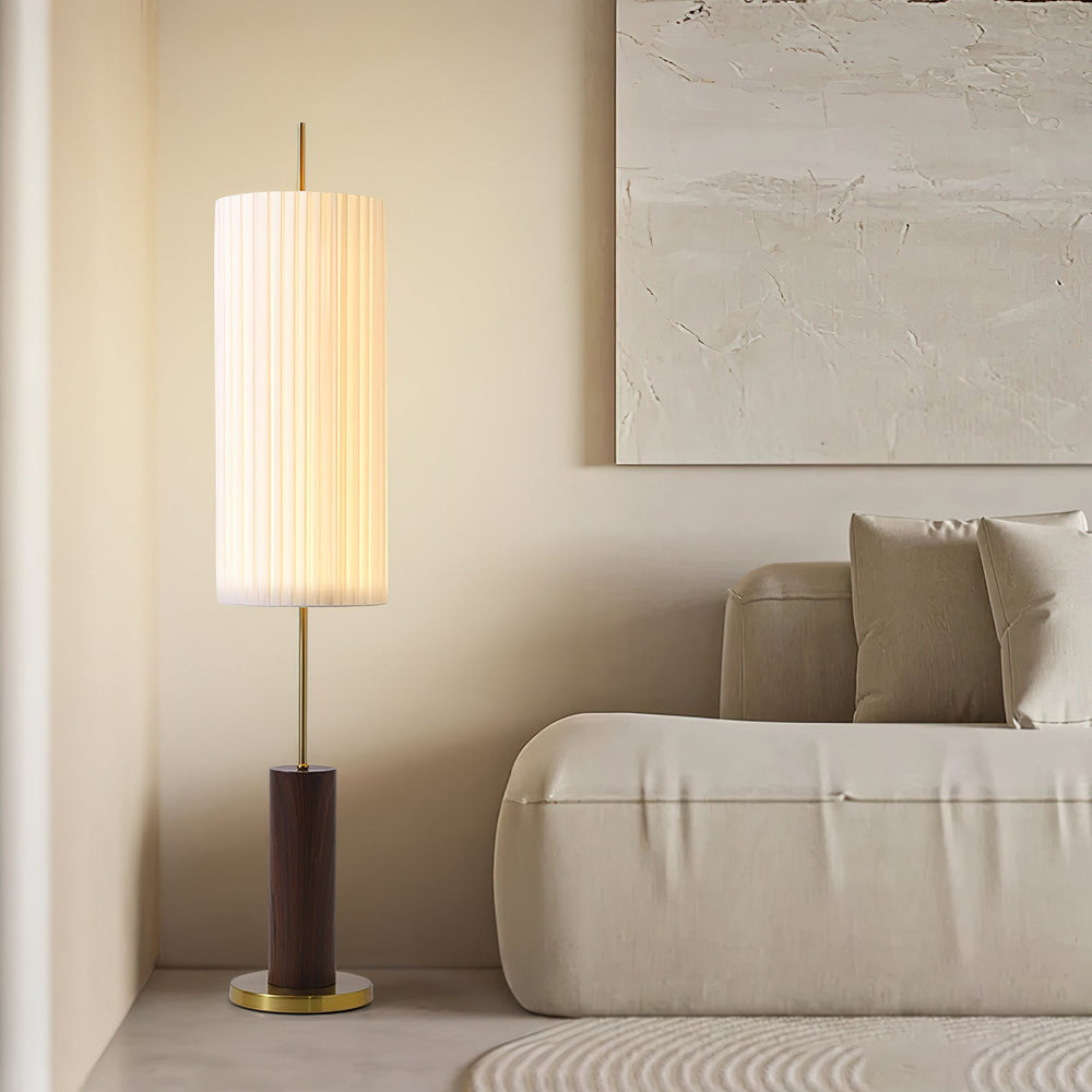 Pleated Cylinder Floor Lamp