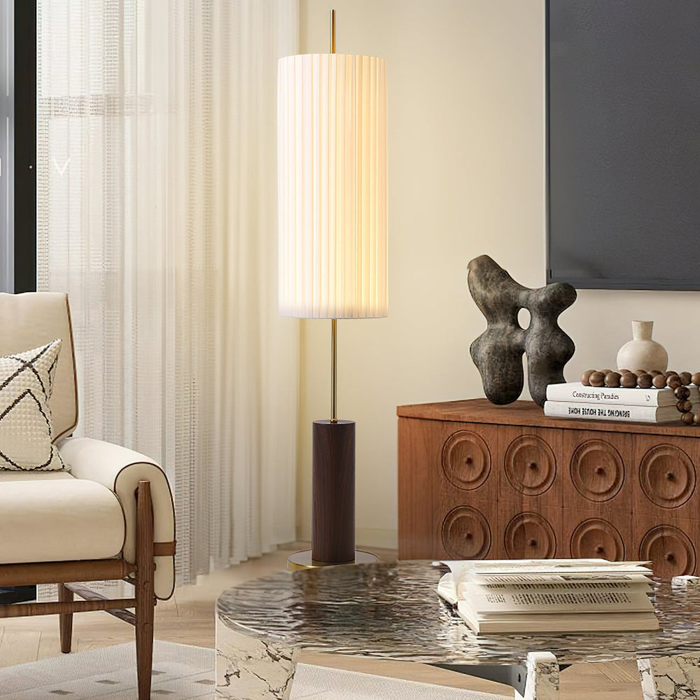 Pleated Cylinder Floor Lamp