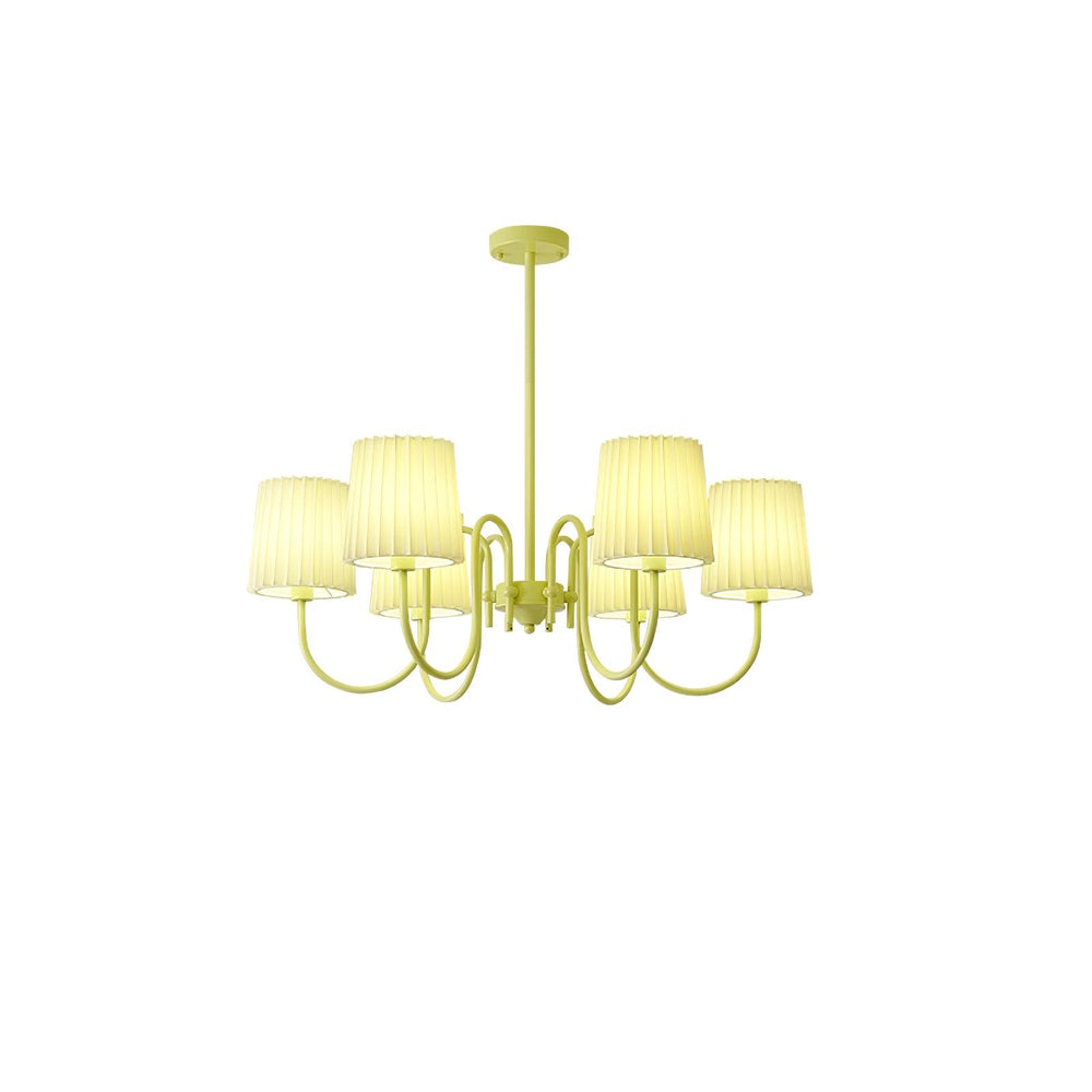 Pleated Fabric Matcha Chandelier