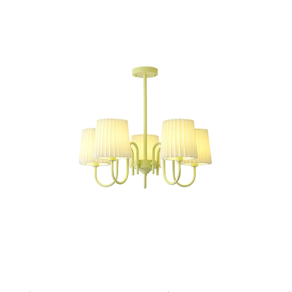Pleated Fabric Matcha Chandelier