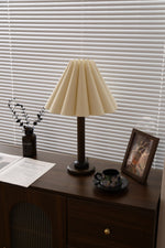 Plisse Pleated Wood Table Lamp