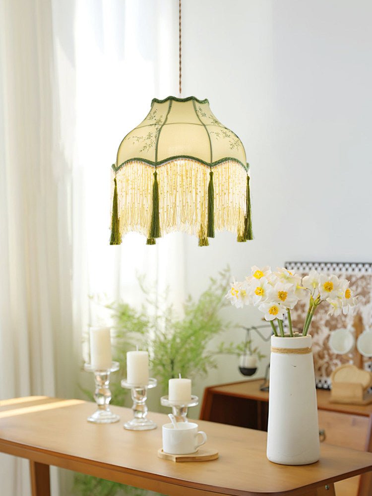 Prasina Beaded Fringe Pendant Light