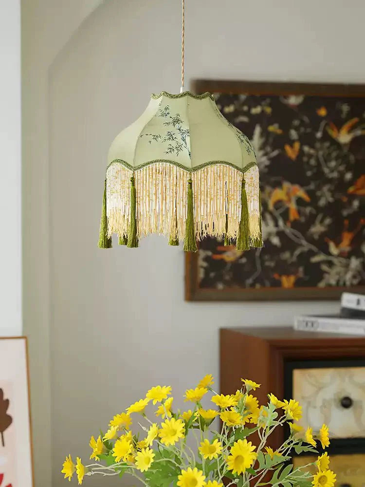 Prasina Beaded Fringe Pendant Light