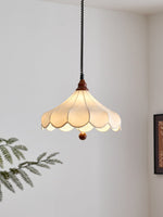 Printed Fabric Petal Pendant Lamp