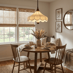 Printed Fabric Petal Pendant Lamp