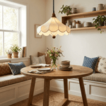 Printed Fabric Petal Pendant Lamp