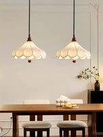 Printed Fabric Petal Pendant Lamp