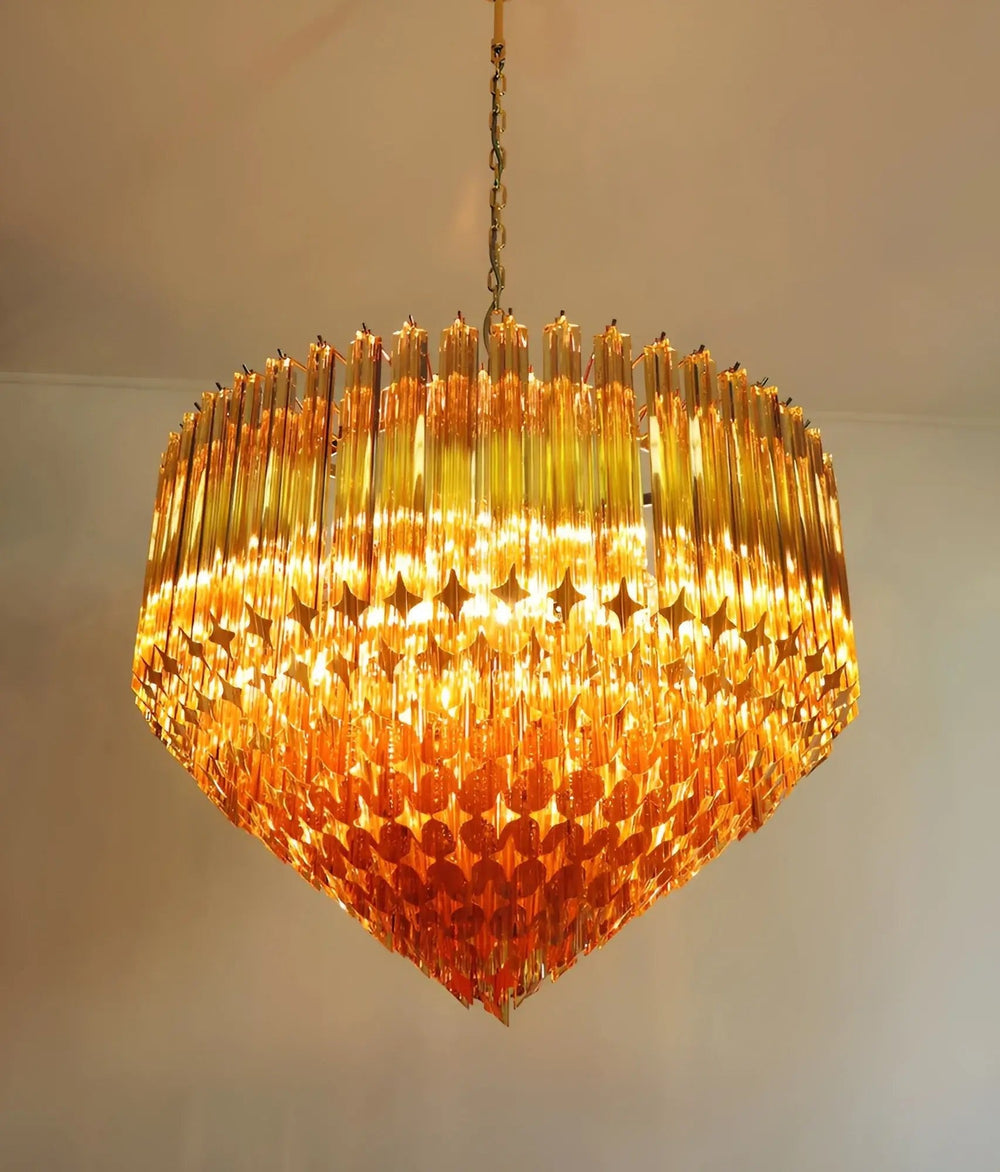 Prism Amber Glass Chandelier