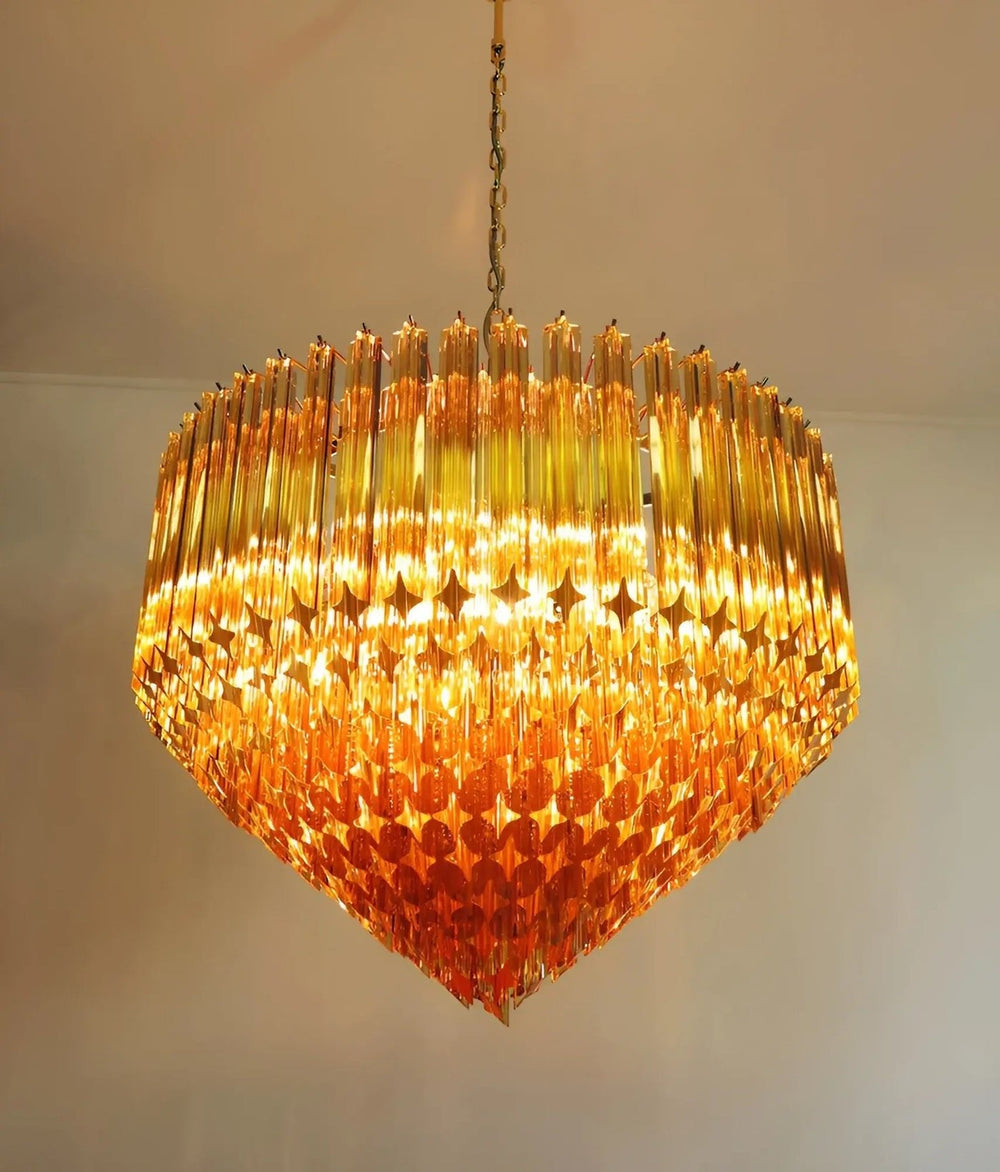 Prism Amber Glass Chandelier
