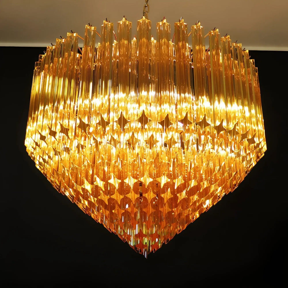 Prism Amber Glass Chandelier